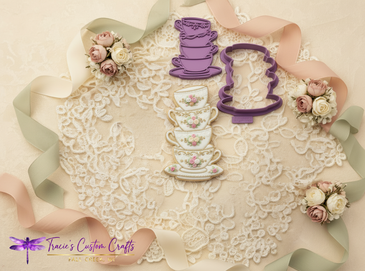 ⭐ Sweet Tea Time Cookie Cutters & Stamps – Charming Tea Party Collection