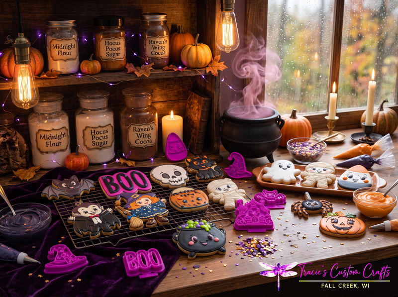Cute Halloween Characters Cookie Cutter & Stamp Bundle - An adorable halloween collection