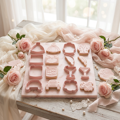 Cheers to Love Cutter & Stamp Collection - A Modern Bridal Collection