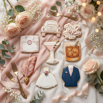 Cheers to Love Cutter & Stamp Collection - A Modern Bridal Collection