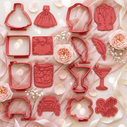 Cheers to Love Cutter & Stamp Collection - A Modern Bridal Collection