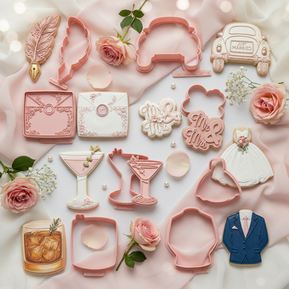 Cheers to Love Cutter & Stamp Collection - A Modern Bridal Collection