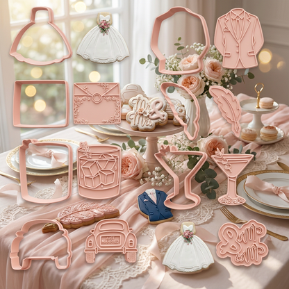 Cheers to Love Cutter & Stamp Collection - A Modern Bridal Collection