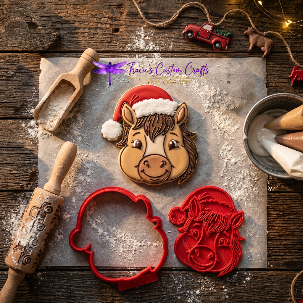 Barnyard Christmas -  Santa's Pets Cookie Cutter & Stamp Set - A Rustic Holiday Collection