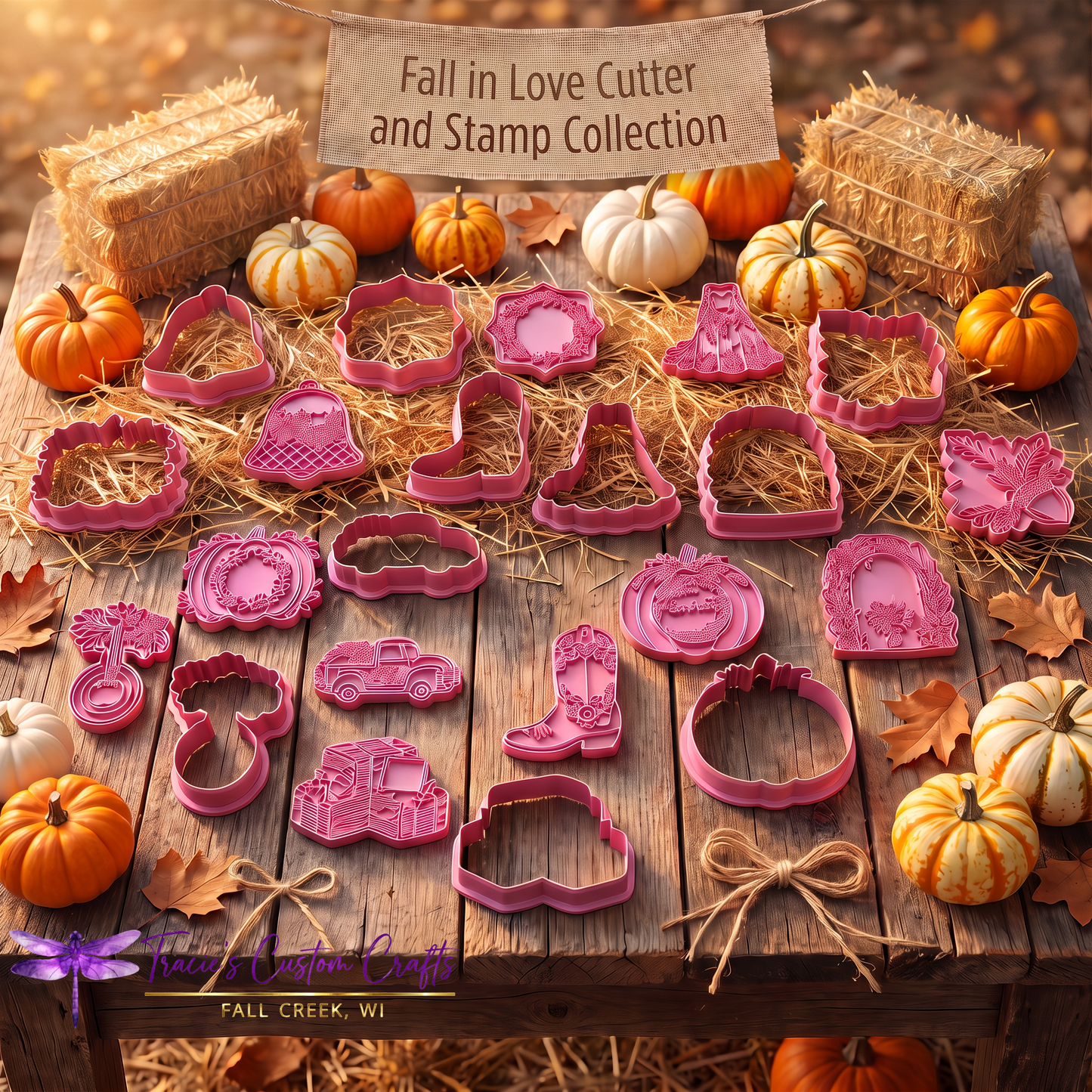 Falling in Love Cookie Cutter & Stamp Collection - A Rustic Bridal Collection