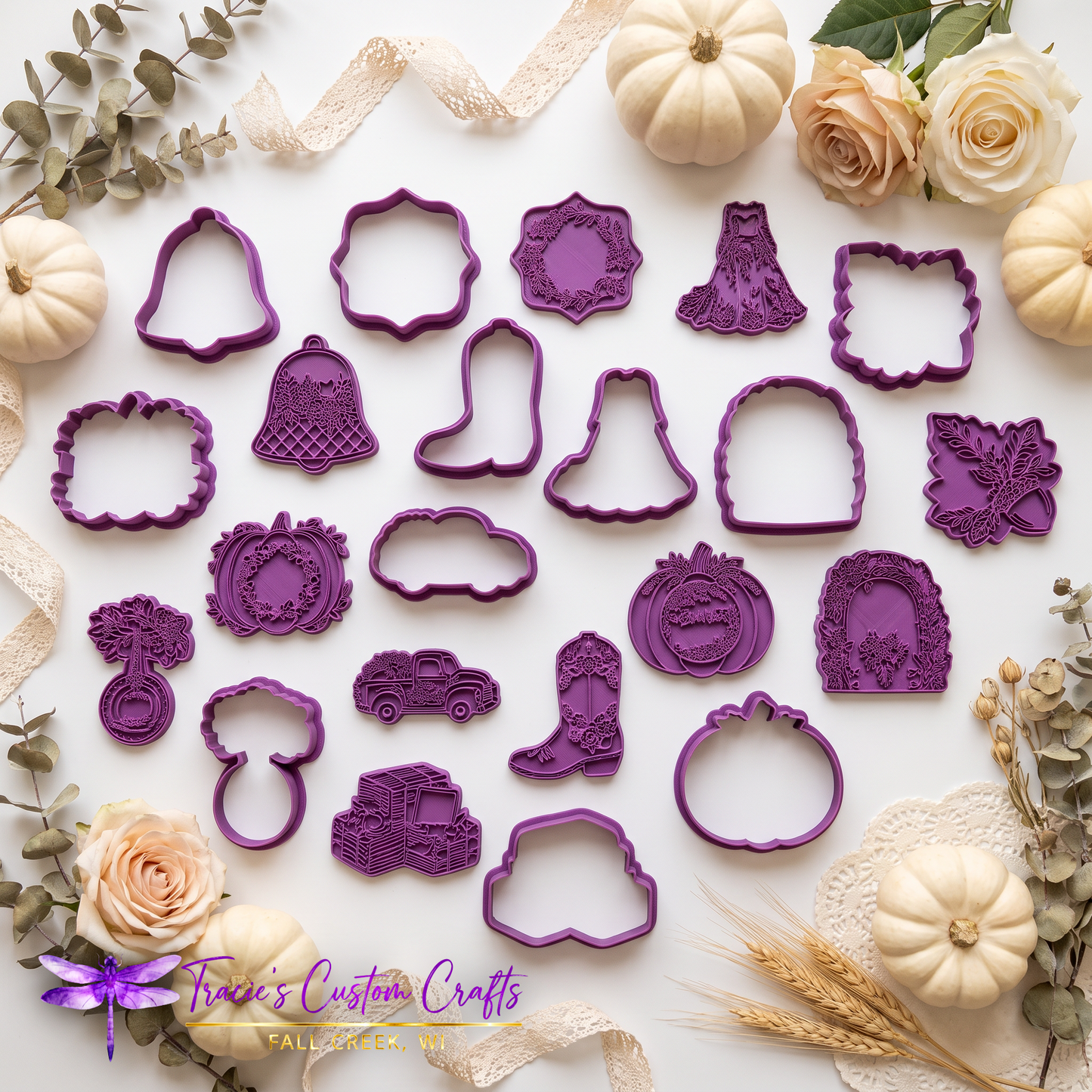 Falling in Love Cookie Cutter & Stamp Collection - A Rustic Bridal Collection