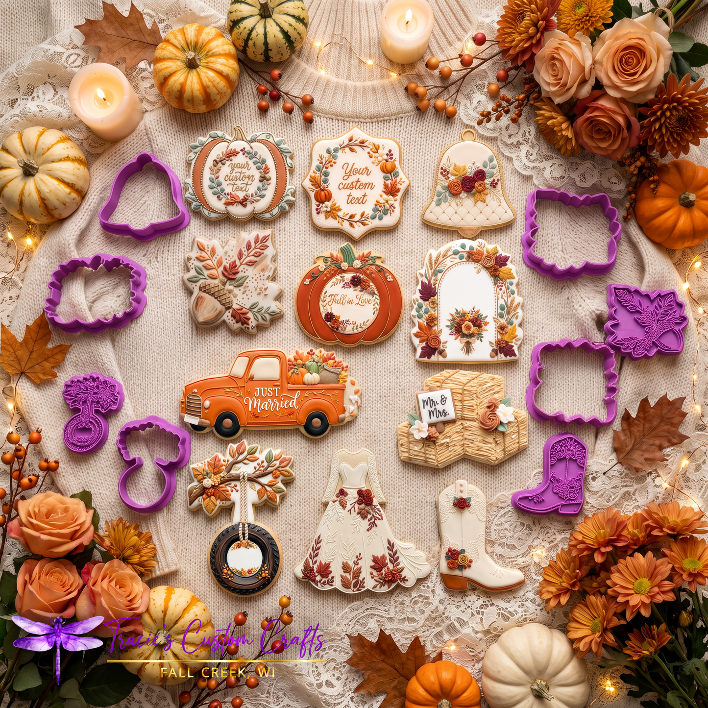 Falling in Love Cookie Cutter & Stamp Collection - A Rustic Bridal Collection