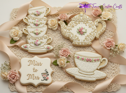 ⭐ Sweet Tea Time Cookie Cutters & Stamps – Charming Tea Party Collection