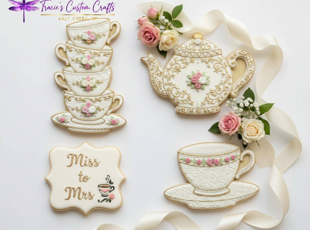 ⭐ Sweet Tea Time Cookie Cutters & Stamps – Charming Tea Party Collection