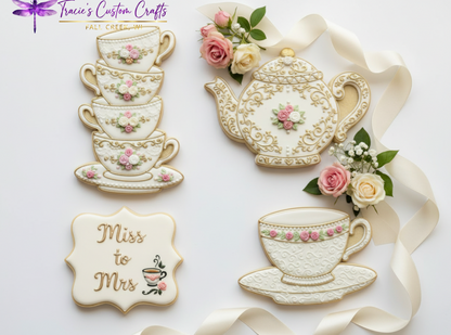 ⭐ Sweet Tea Time Cookie Cutters & Stamps – Charming Tea Party Collection