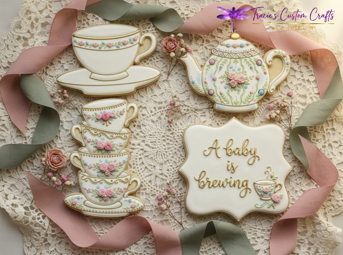 ⭐ Sweet Tea Time Cookie Cutters & Stamps – Charming Tea Party Collection
