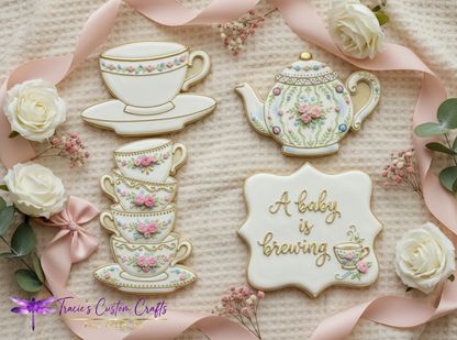 ⭐ Sweet Tea Time Cookie Cutters & Stamps – Charming Tea Party Collection