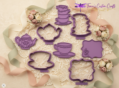 ⭐ Sweet Tea Time Cookie Cutters & Stamps – Charming Tea Party Collection