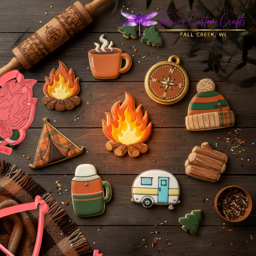 Camping Cookie Cutter Collection – Tents, Lanterns, Campfires & Adventure Designs