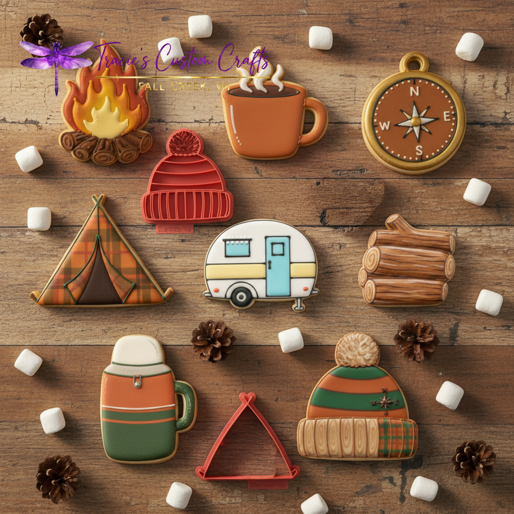 Camping Cookie Cutter Collection – Tents, Lanterns, Campfires & Adventure Designs