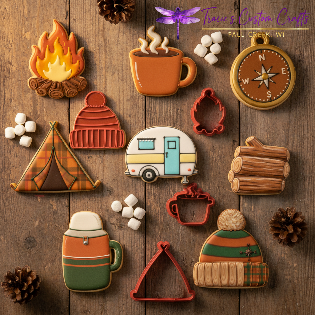 Camping Cookie Cutter Collection – Tents, Lanterns, Campfires & Adventure Designs