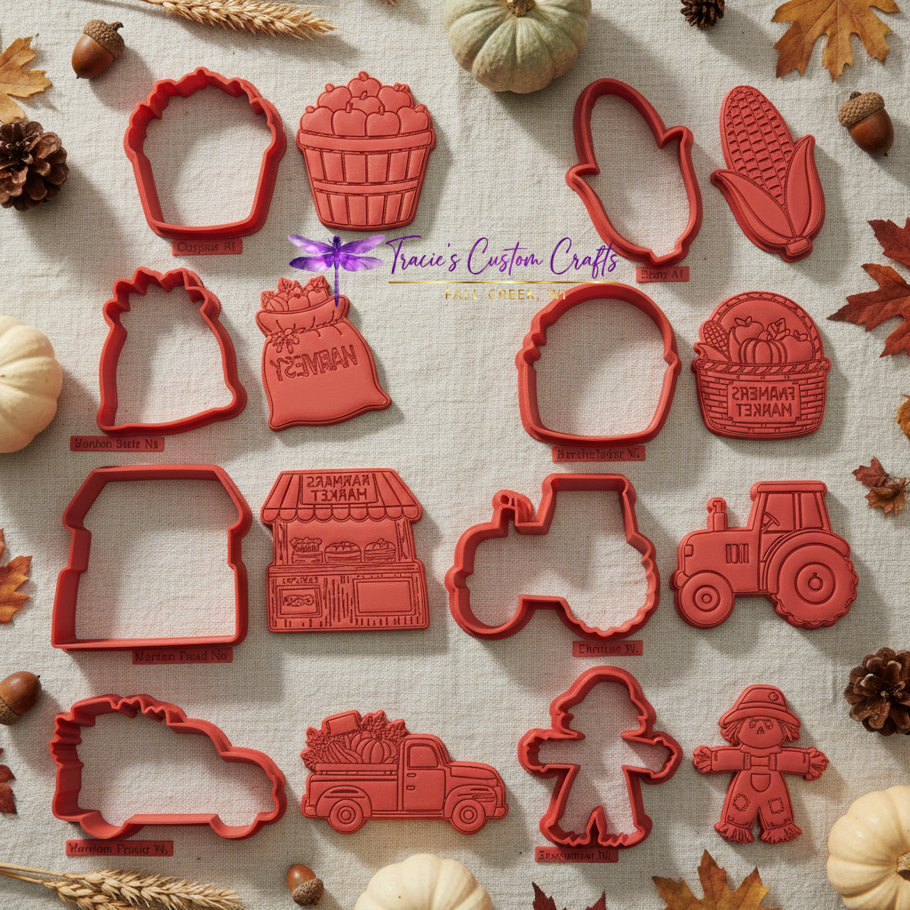 Fall Farmers Market Cookie Cutter Collection – Pumpkins, Apples, Leaves & Harvest Designs