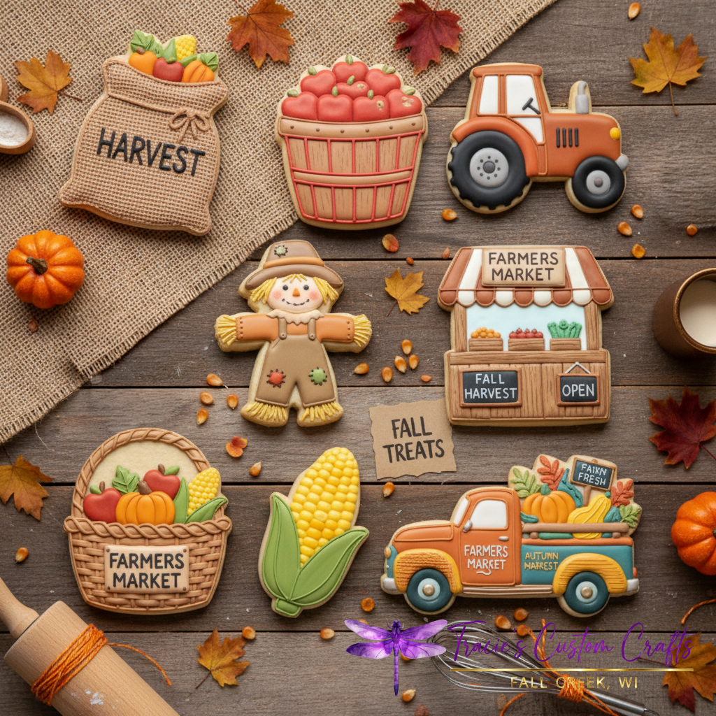 Fall Farmers Market Cookie Cutter Collection – Pumpkins, Apples, Leaves & Harvest Designs