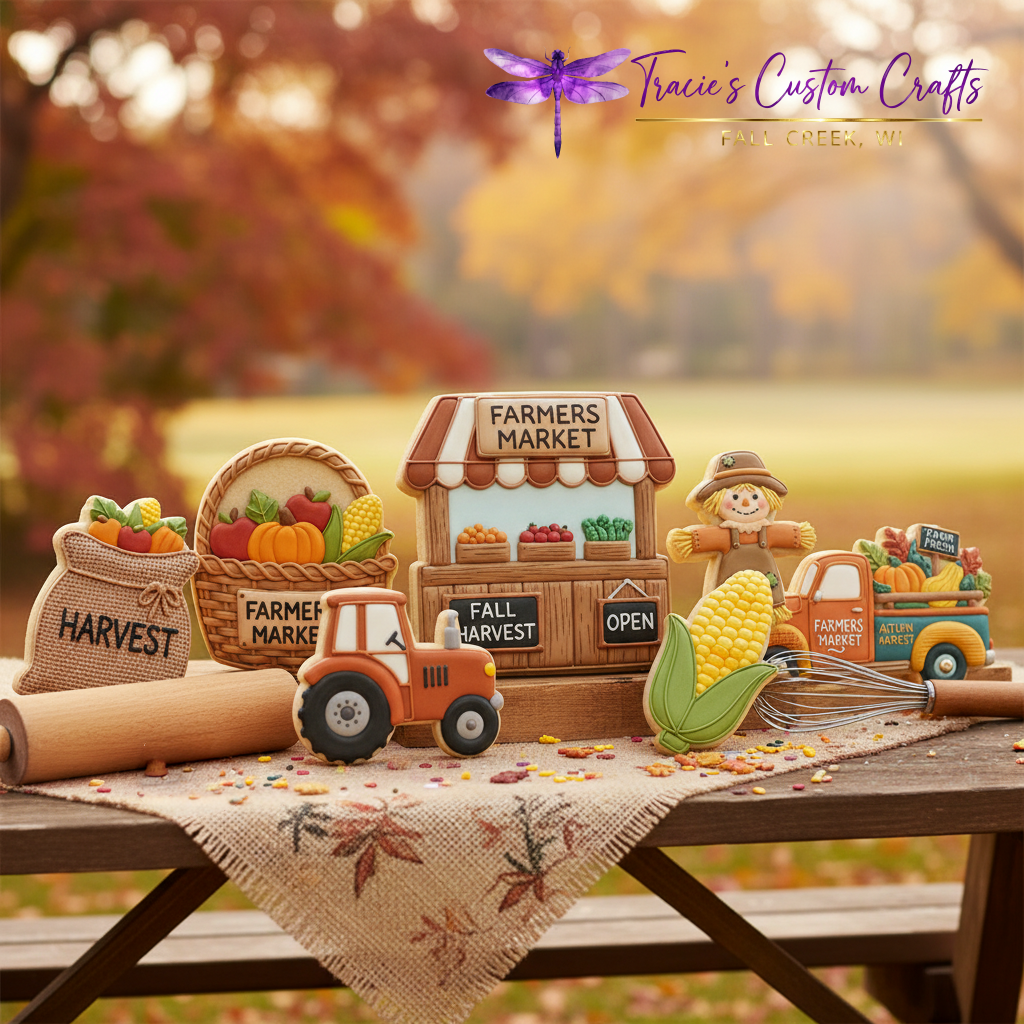 Fall Farmers Market Cookie Cutter Collection – Pumpkins, Apples, Leaves & Harvest Designs