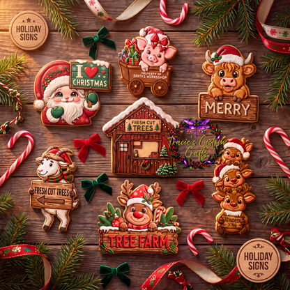 Barnyard Christmas -  Holiday Signs Collection- A Rustic Holiday Collection