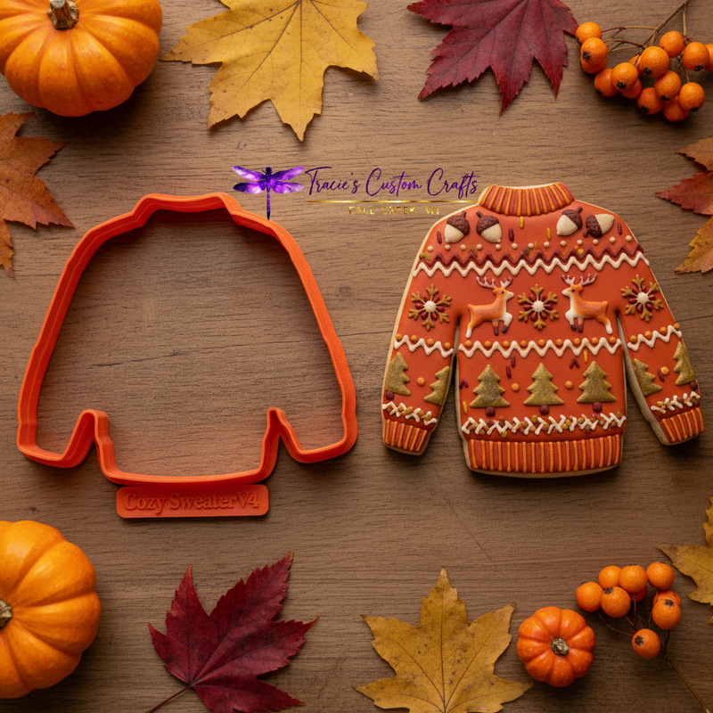 ⭐ Sweater Weather Cookie Cutters & Stamps – Cozy Autumn Baking Collection