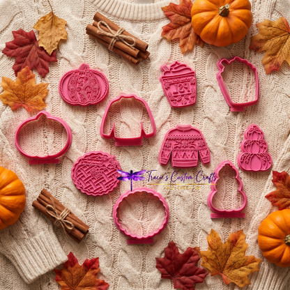 ⭐ Sweater Weather Cookie Cutters & Stamps – Cozy Autumn Baking Collection