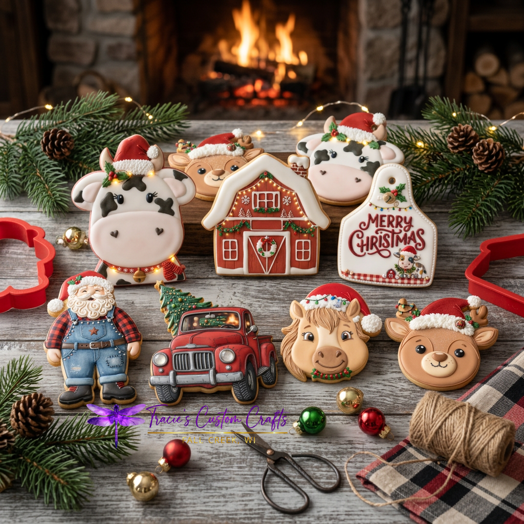 Barnyard Christmas -  Santa's Pets Cookie Cutter & Stamp Set - A Rustic Holiday Collection