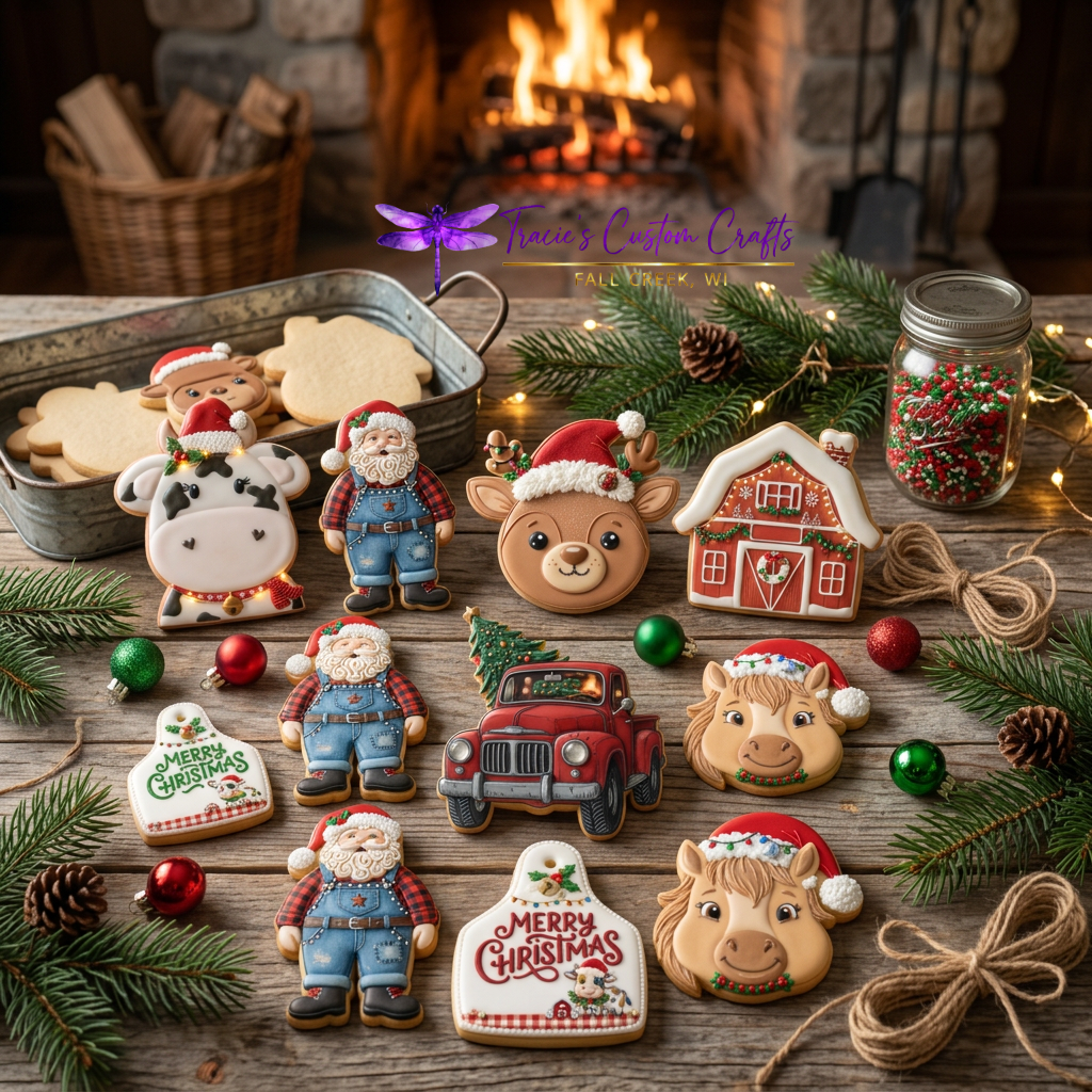 Barnyard Christmas -  Santa's Pets Cookie Cutter & Stamp Set - A Rustic Holiday Collection