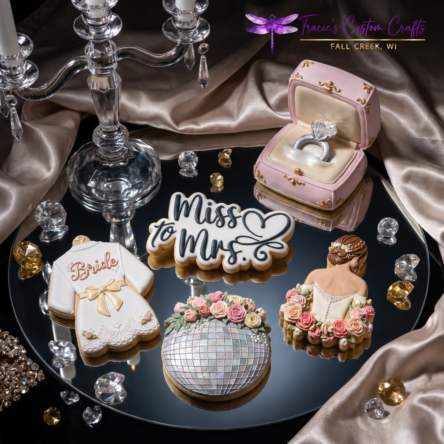 ⭐ Petals & Promises Cookie Cutters & Stamps – Modern Bridal Collection