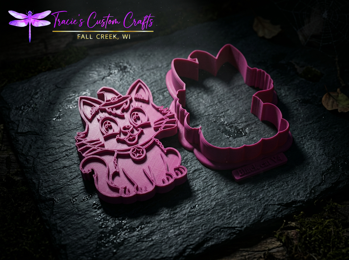 Black Cat Cookie Cutter & Stamp