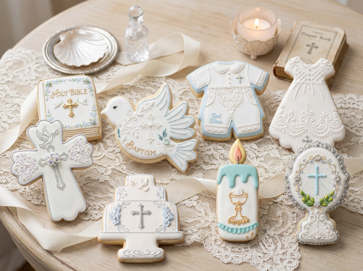 Blessings & Grace Cookie Cutters • Baptism|Communion Cookie Set • 3D Printed Food‑Safe PLA • Religious Cookie Cutters for Fondant|Clay