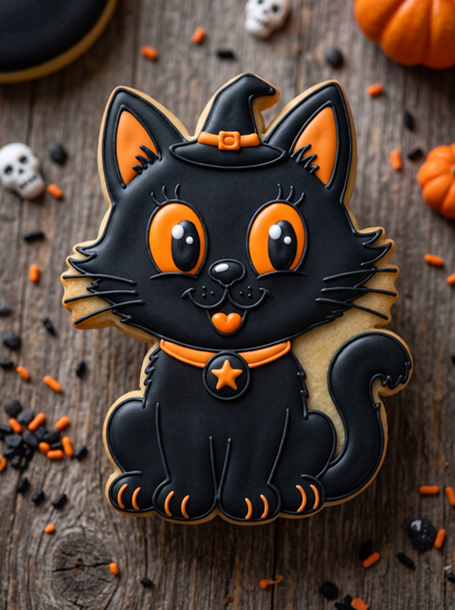 Black Cat Cookie Cutter & Stamp