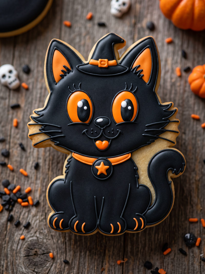 Black Cat Cookie Cutter & Stamp