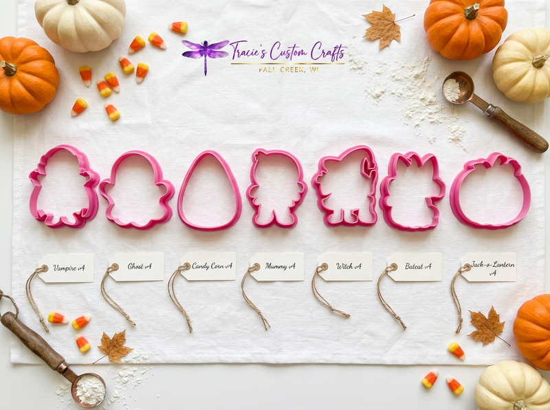 Cute Halloween Characters Cookie Cutter & Stamp Bundle - An adorable halloween collection