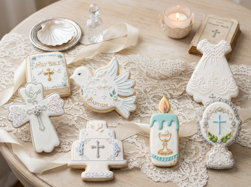Blessings & Grace Cookie Cutters • Baptism|Communion Cookie Set • 3D Printed Food‑Safe PLA • Religious Cookie Cutters for Fondant|Clay