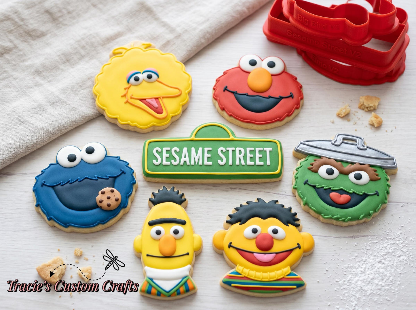 ⭐ Sesame Street Cookie Cutters & Stamps – Classic Character Birthday Collection