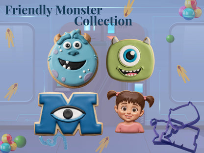 ⭐ Monsters Inc Cookie Cutters – Sully, Mikey, Boo & Monster Logo