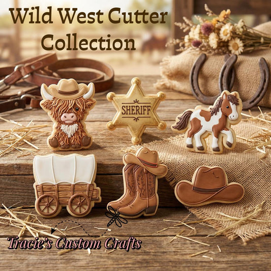 ⭐ Wild West Cookie Cutters & Stamps – Rustic Western Adventure Collection⭐