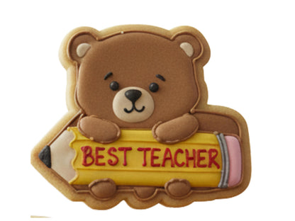 Teacher Appreciation Cookie Cutters – Books, Bear, Apple, Latte Shapes (PLA)