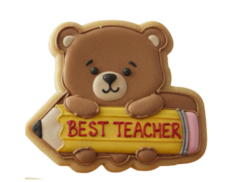 Teacher Appreciation Cookie Cutters – Books, Bear, Apple, Latte Shapes (PLA)