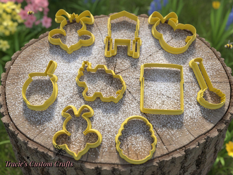 ⭐ Sweet As Can Bee Cookie Cutters – Queen Bee, Honey Pot, Hive & More
