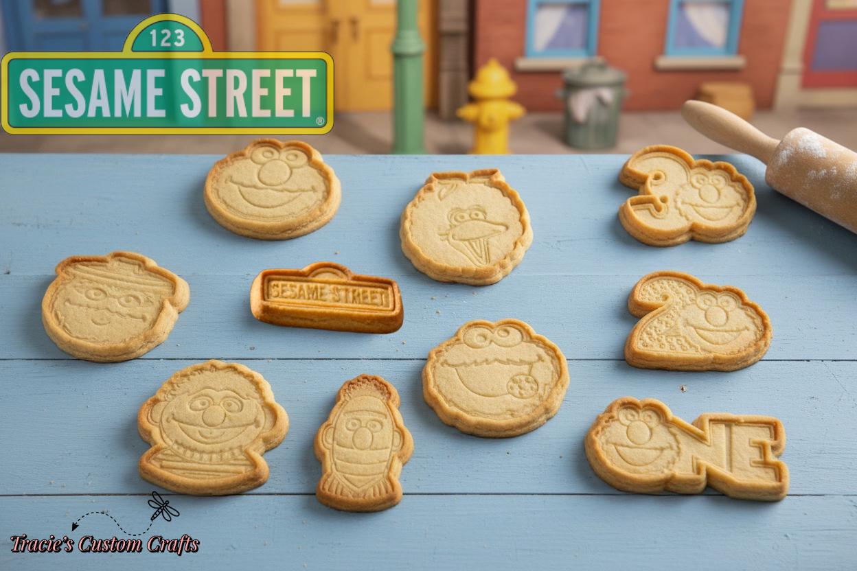 ⭐ Sesame Street Cookie Cutters & Stamps – Classic Character Birthday Collection