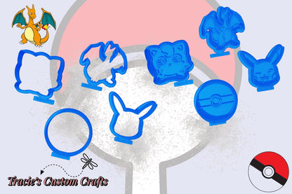 ⭐ Pokémon Cookie Cutters & Stamps – Charizard, Jigglypuff, Pikachu & Pokéball Collection