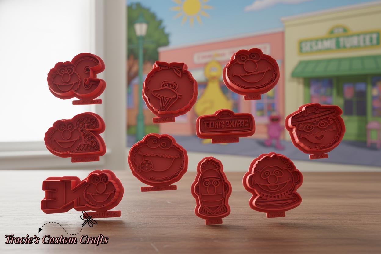 ⭐ Sesame Street Cookie Cutters & Stamps – Classic Character Birthday Collection