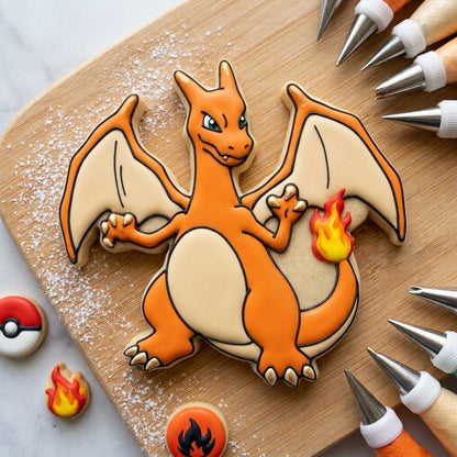 ⭐ Pokémon Cookie Cutters & Stamps – Charizard, Jigglypuff, Pikachu & Pokéball Collection