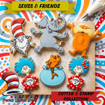 ⭐ Dr. Seuss & Friends Cookie Cutters & Stamps – Whimsical Storybook Character Collection