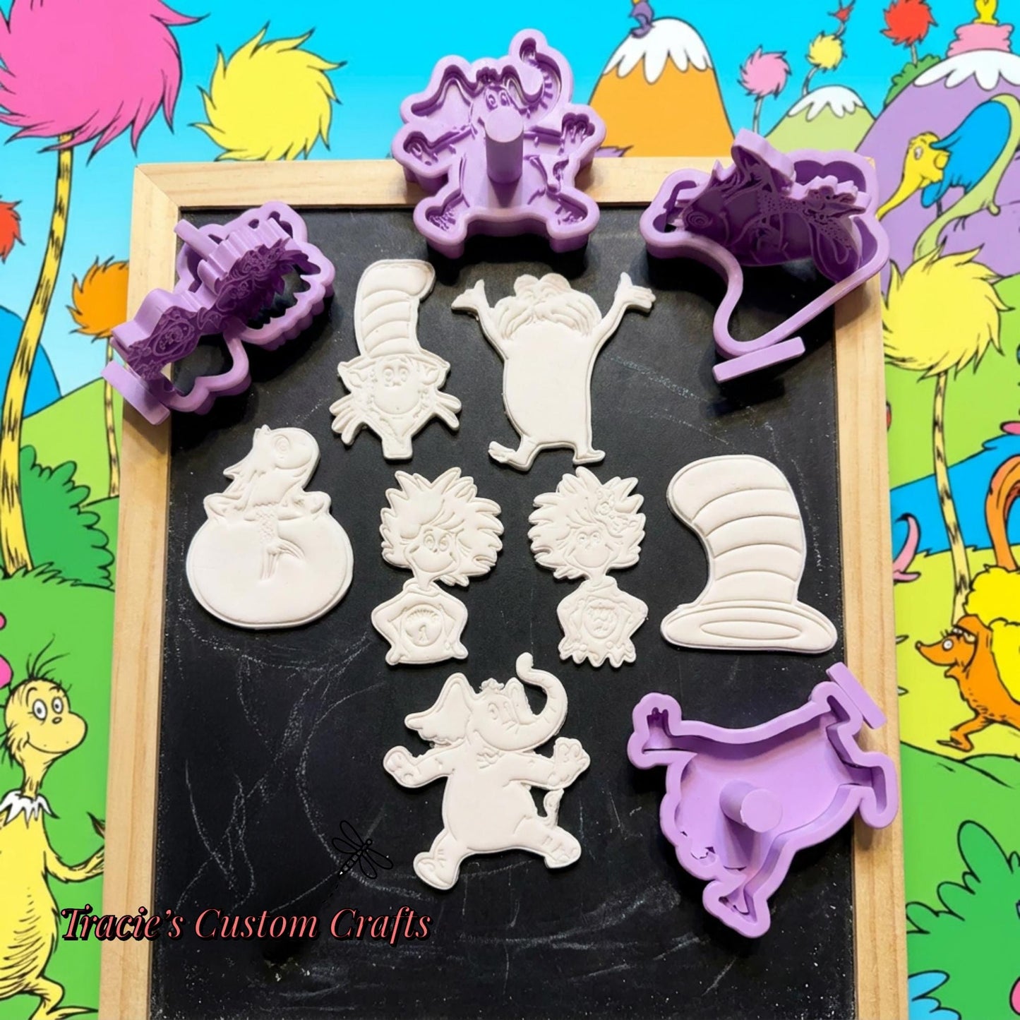 ⭐ Seuss & Friends Cookie Cutters & Stamps – Whimsical Storybook Character Collection