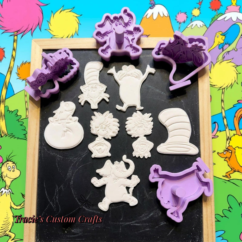 ⭐ Dr. Seuss & Friends Cookie Cutters & Stamps – Whimsical Storybook Character Collection