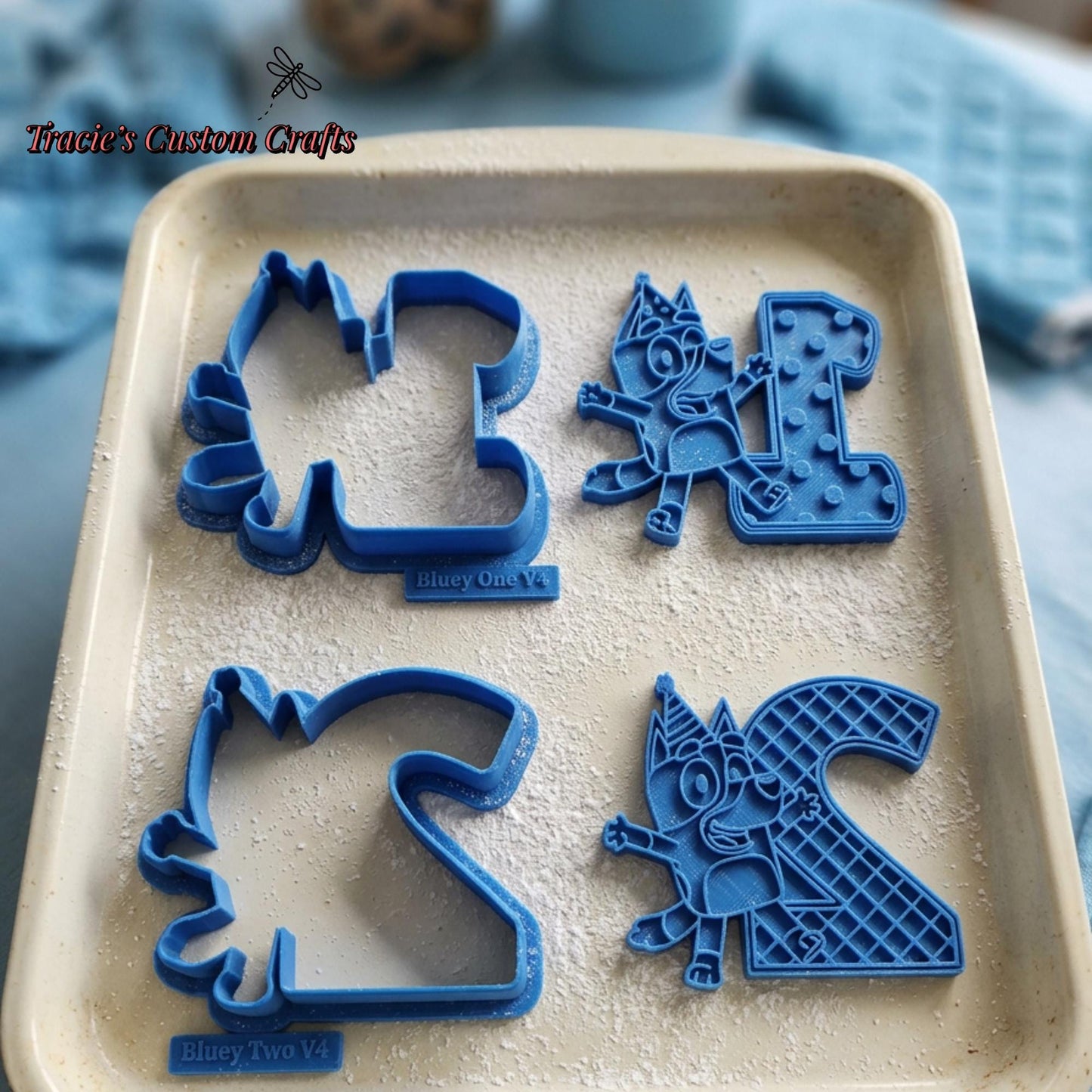 ⭐ HBD Bluey Cookie Cutters & Stamps – Birthday Party Character Collection