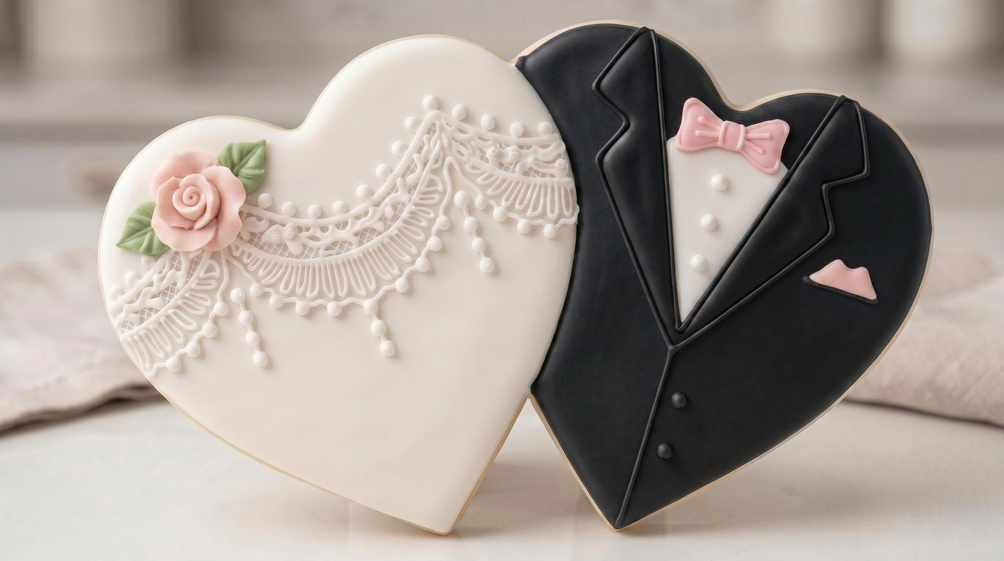 ⭐ Happily Ever After Cookie Cutters & Stamps – Fairytale Wedding Collection